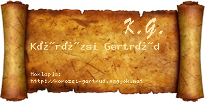 Körözsi Gertrúd névjegykártya